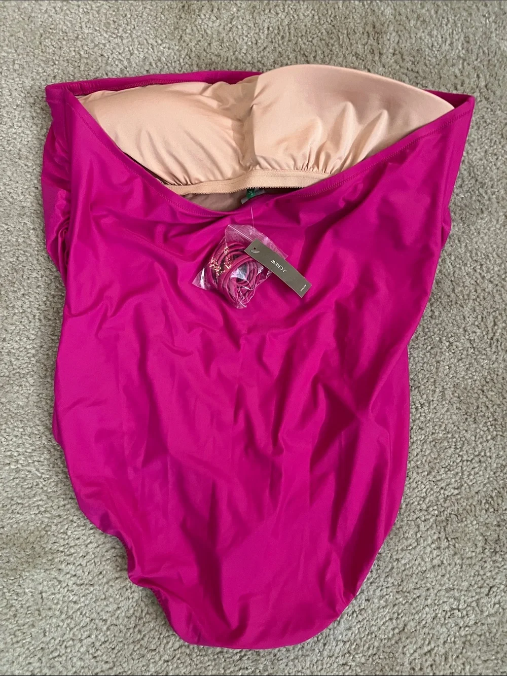 J. Crew Woman's Hot Pink Strapless One-Piece Bodysuit